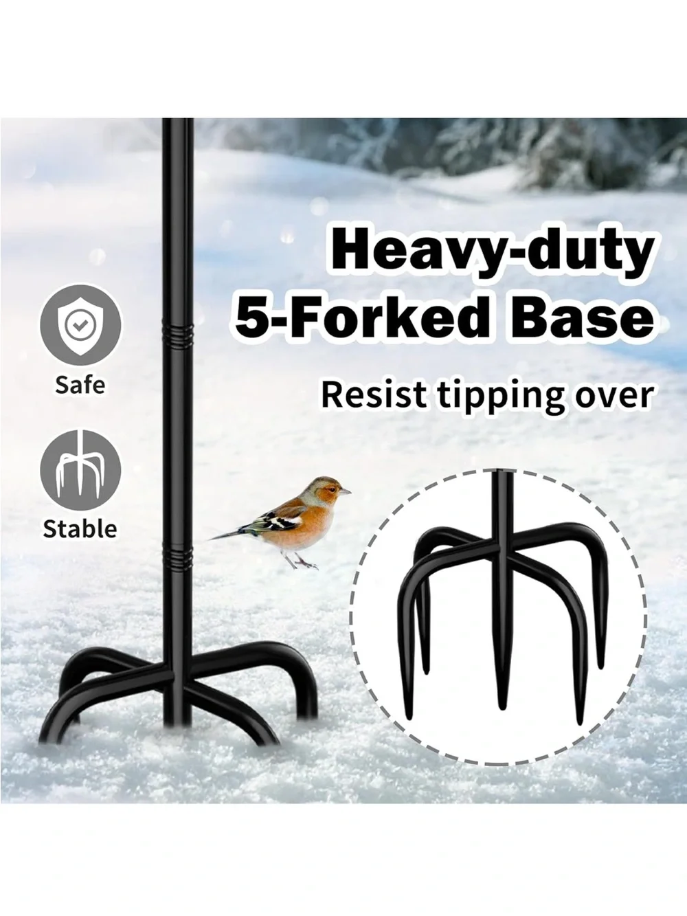 New Open Box Heated Bird Bath for Outside Winter, Powerful 100W Thermostat Contr